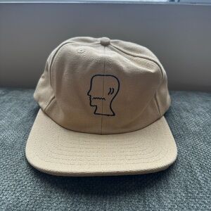 Brain Dead Tan Canvas 5-Panel Hat with Black Head Outline